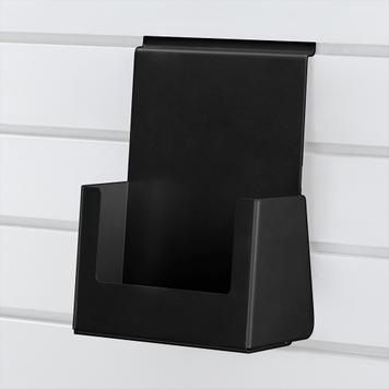 FlexiSlot® črni predal za prospekte iz jekla za lamelne stene