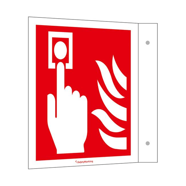 Ročni javljalnik požara, tabla v obliki zastavice